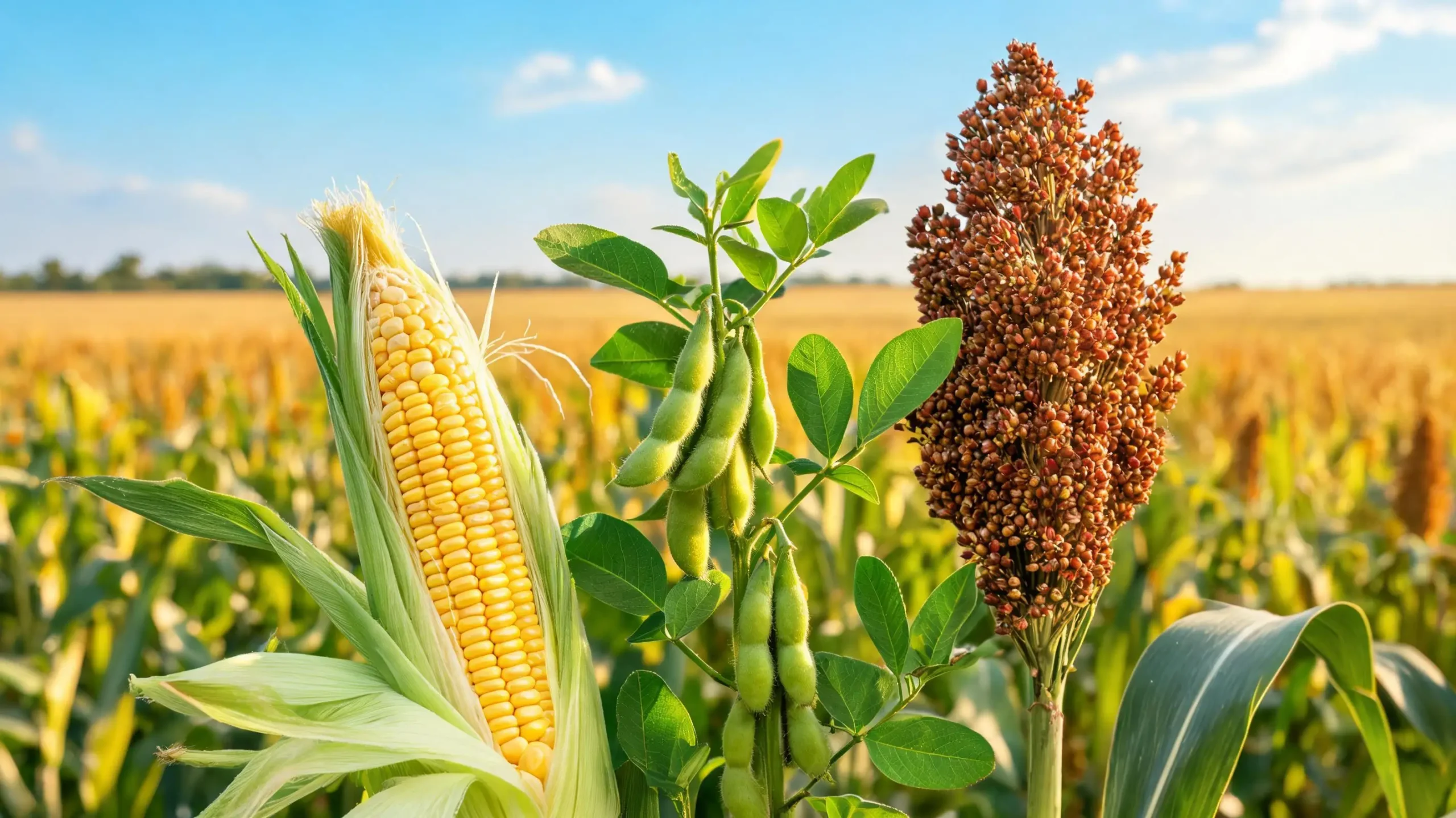 Milho, soja e sorgo